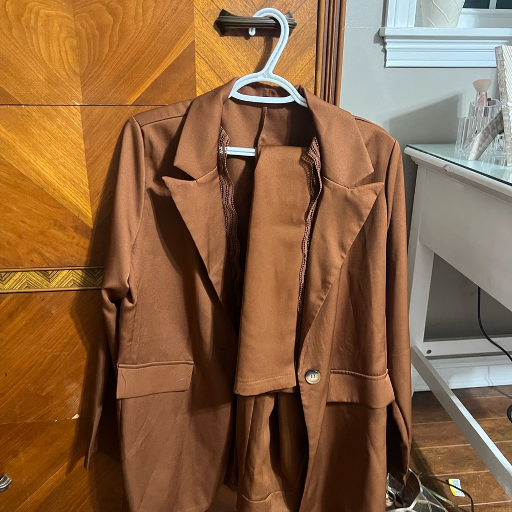 Brown/Carmel colored women’s suit set
